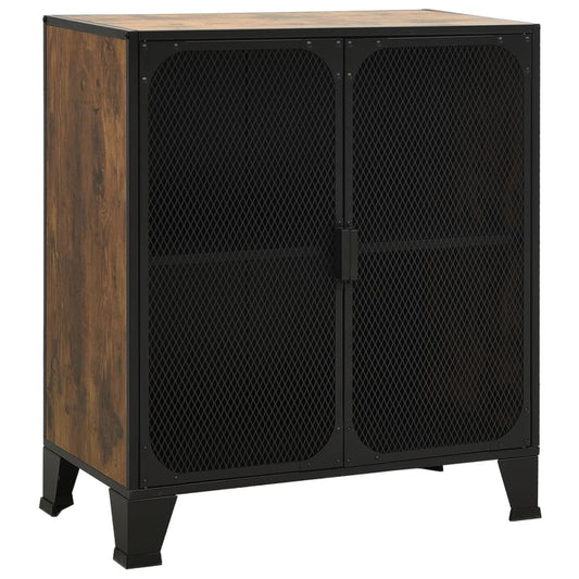 Storage Cabinet Rustic Brown 72x36x82 cm Metal and MDF Storage Cabinet Rustic Brown 72x36x82 cm Metal and MDF