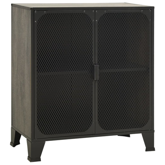 Storage Cabinet Grey 72x36x82 cm Metal and MDF Storage Cabinet Grey 72x36x82 cm Metal and MDF