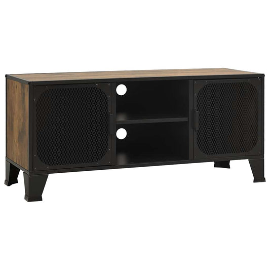 TV Cabinet Rustic Brown 105x36x47 cm Metal and MDF TV Cabinet Rustic Brown 105x36x47 cm Metal and MDF