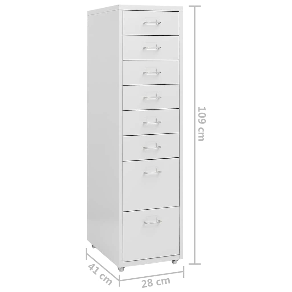 Mobile File Cabinet Grey 28x41x109 cm Metal