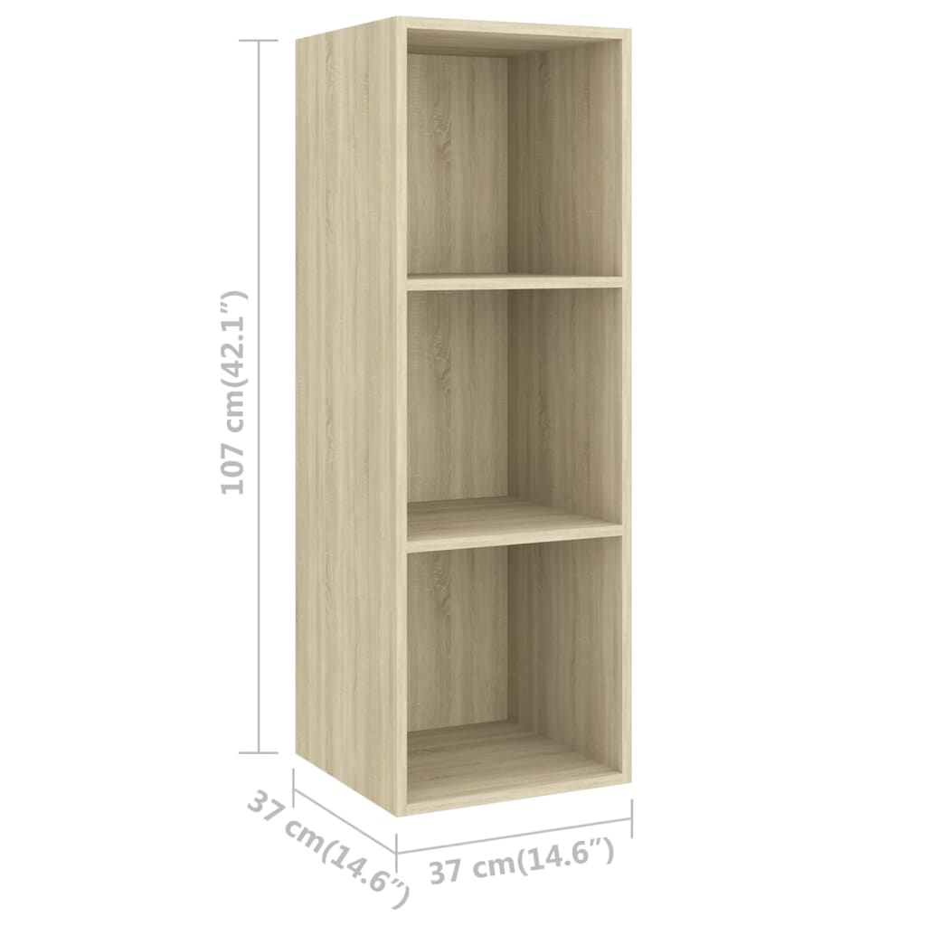 3079739 vidaXL 3 Piece TV Cabinet Set Sonoma Oak Engineered Wood (2x805474+805483)