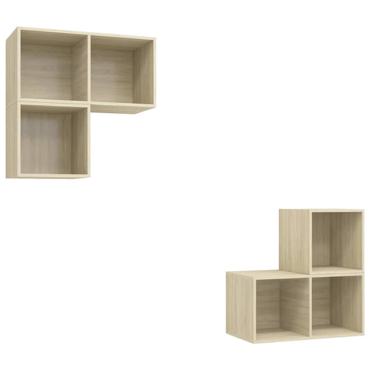 4 Piece TV Cabinet Set Sonoma Oak Engineered Wood 4 Piece TV Cabinet Set Sonoma Oak Engineered Wood