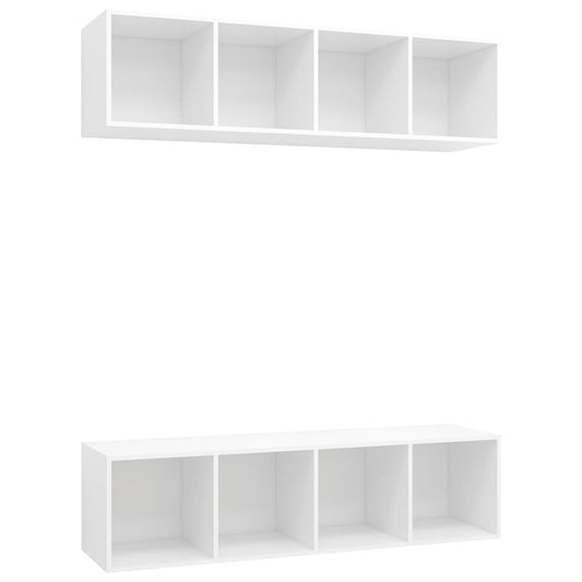 Wall-mounted TV Cabinets 2 pcs White Engineered Wood Wall-mounted TV Cabinets 2 pcs White Engineered Wood