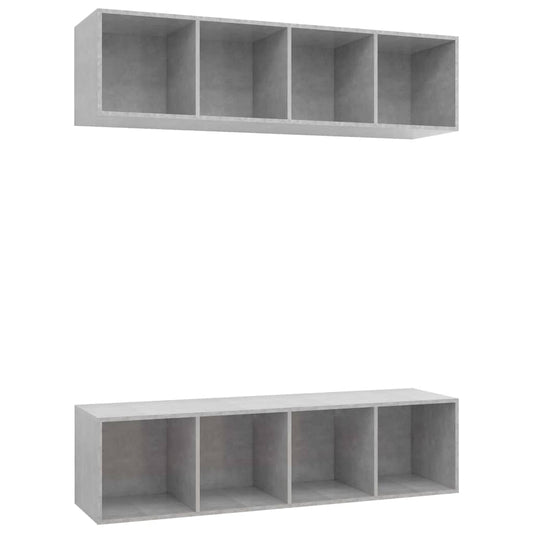 Wall-mounted TV Cabinets 2 pcs Concrete Grey Engineered Wood Wall-mounted TV Cabinets 2 pcs Concrete Grey Engineered Wood