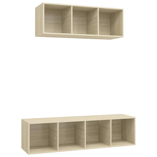 2 Piece TV Cabinet Set Sonoma Oak Engineered Wood 2 Piece TV Cabinet Set Sonoma Oak Engineered Wood