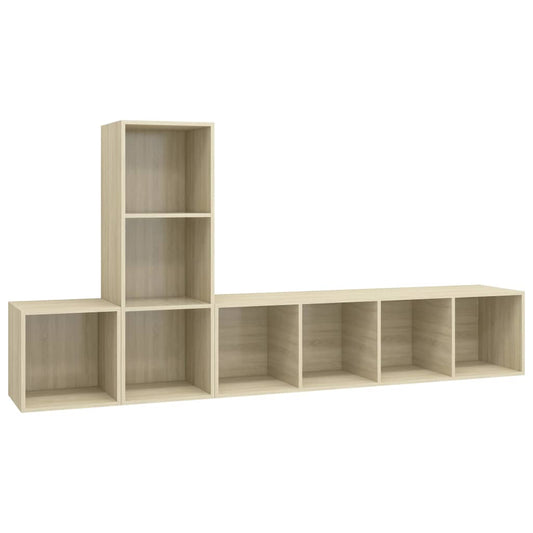 3 Piece TV Cabinet Set Sonoma Oak Engineered Wood 3 Piece TV Cabinet Set Sonoma Oak Engineered Wood