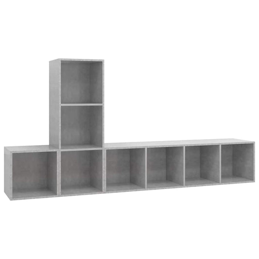 3 Piece TV Cabinet Set Concrete Grey Engineered Wood 3 Piece TV Cabinet Set Concrete Grey Engineered Wood