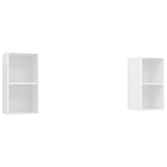 Wall-mounted TV Cabinets 2 pcs White Engineered Wood Wall-mounted TV Cabinets 2 pcs White Engineered Wood