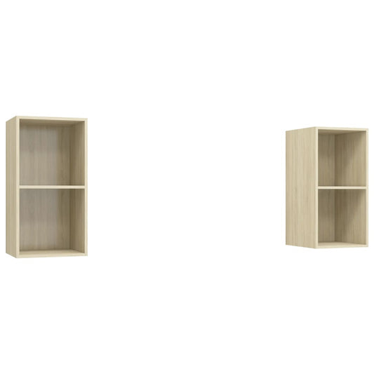 Wall-mounted TV Cabinets 2 pcs Sonoma Oak Engineered Wood Wall-mounted TV Cabinets 2 pcs Sonoma Oak Engineered Wood