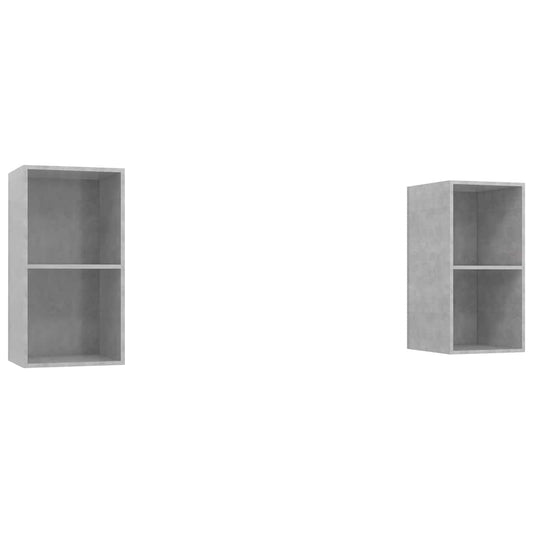 2 Piece Wall-mounted TV Cabinet Set Concrete Grey Engineered Wood 2 Piece Wall-mounted TV Cabinet Set Concrete Grey Engineered Wood