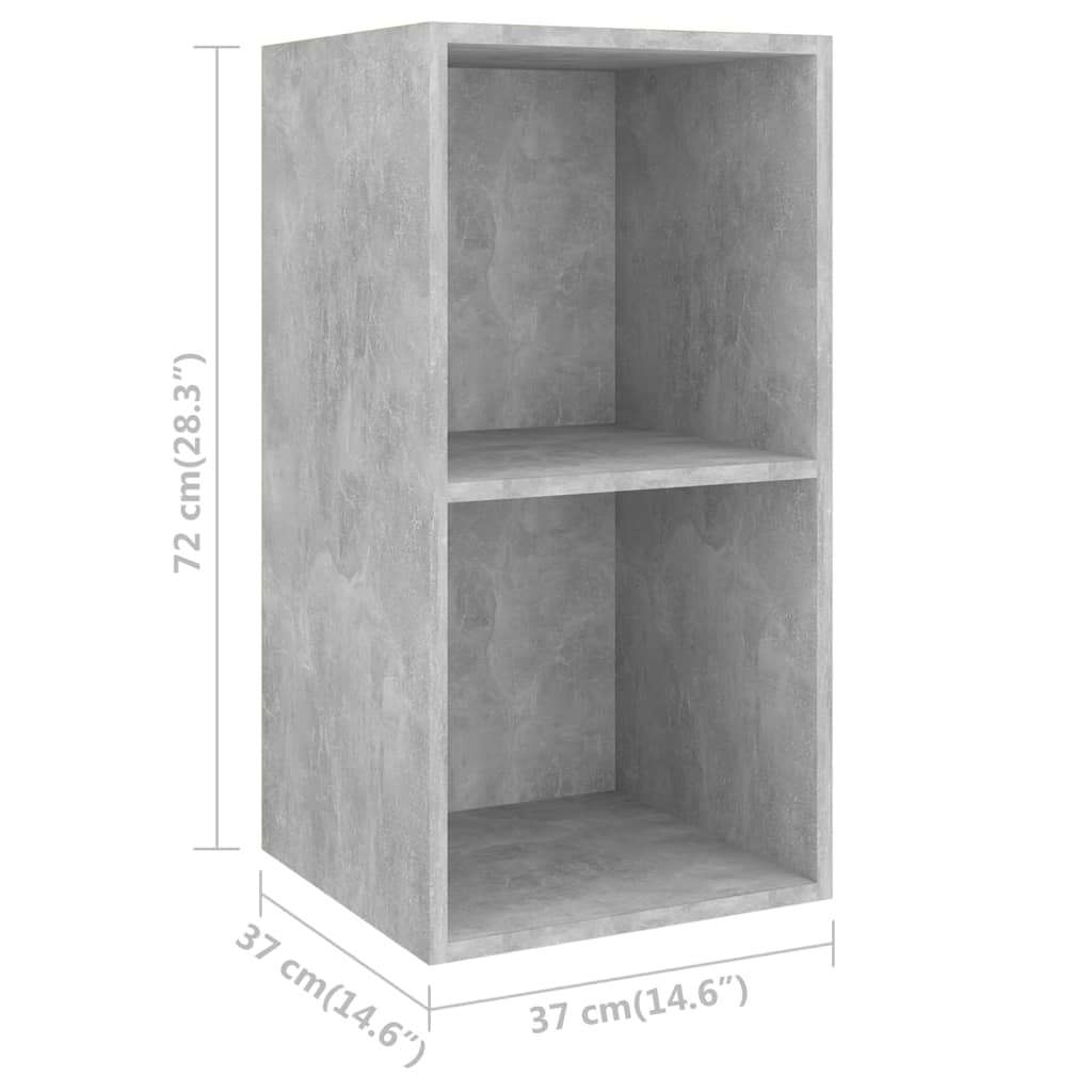 3079848 vidaXL 2 Piece Wall-mounted TV Cabinet Set Concrete Grey Engineered Wood (2x805475)