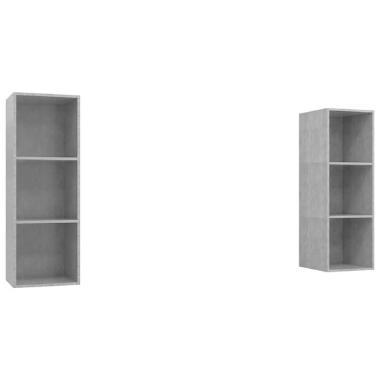 2 Piece Wall-mounted TV Cabinet Set Concrete Grey Engineered Wood 2 Piece Wall-mounted TV Cabinet Set Concrete Grey Engineered Wood