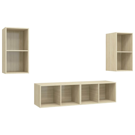 Wall-mounted TV Cabinets 4 pcs Sonoma Oak Engineered Wood Wall-mounted TV Cabinets 4 pcs Sonoma Oak Engineered Wood