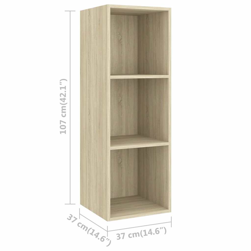 4 Piece Wall-mounted TV Cabinet Set Sonoma Oak Engineered Wood