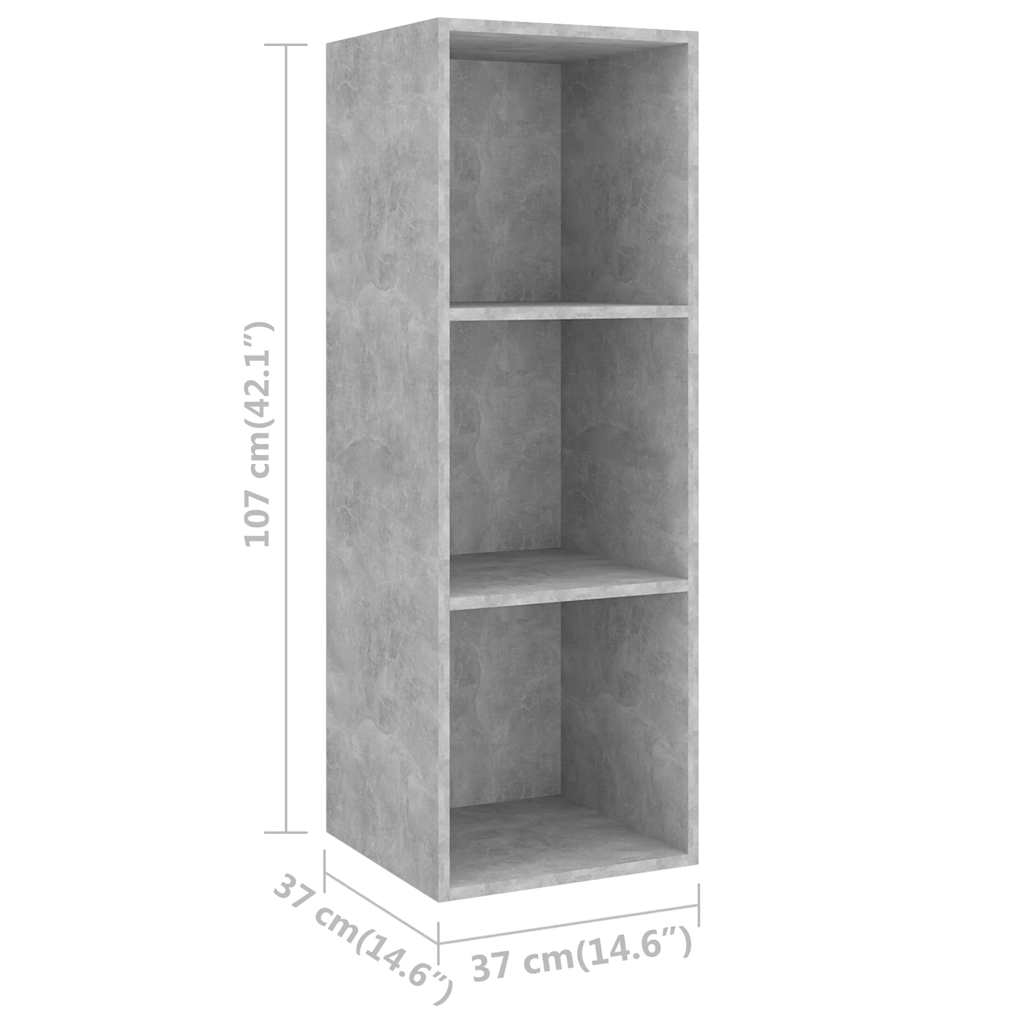 3079884 vidaXL 4 Piece Wall-mounted TV Cabinet Set Concrete Grey Engineered Wood (4x805484)