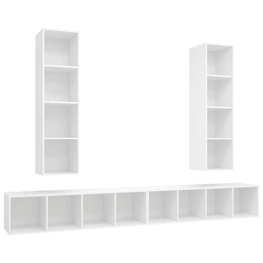 Wall-mounted TV Cabinets 4 pcs White Engineered Wood Wall-mounted TV Cabinets 4 pcs White Engineered Wood