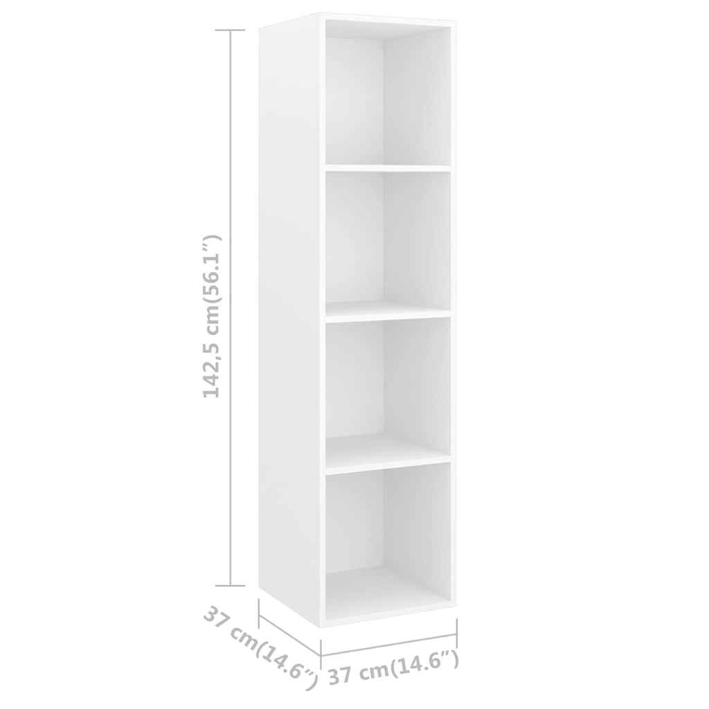 4 Piece Wall-mounted TV Cabinet Set White Engineered Wood