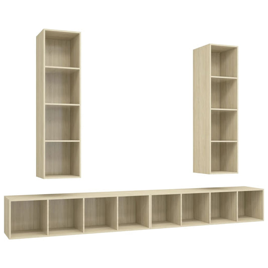 Wall-mounted TV Cabinets 4 pcs Sonoma Oak Engineered Wood Wall-mounted TV Cabinets 4 pcs Sonoma Oak Engineered Wood