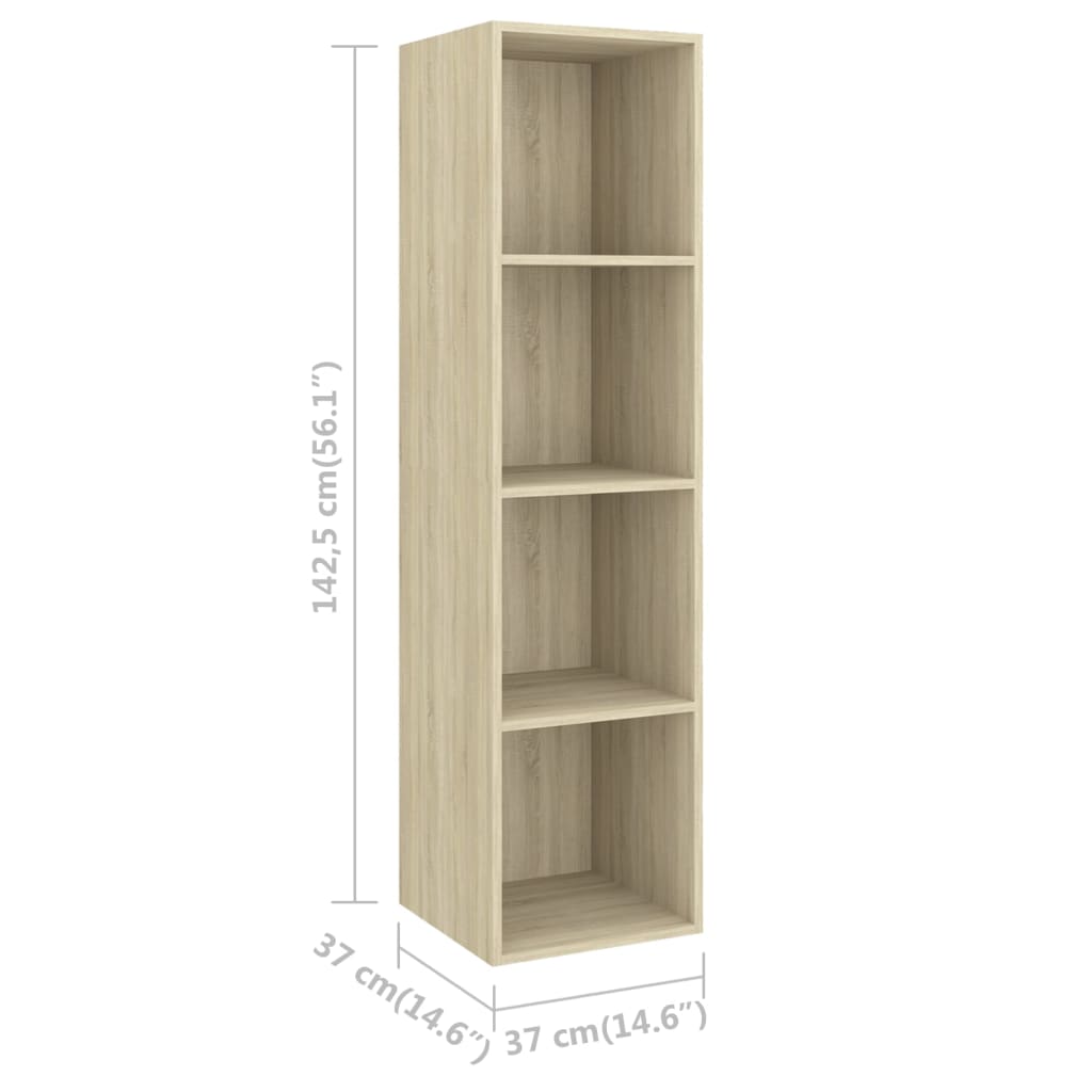 3079892 vidaXL 4 Piece Wall-mounted TV Cabinet Set Sonoma Oak Engineered Wood (4x805492)