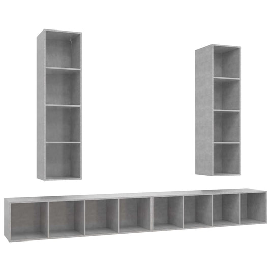 Wall-mounted TV Cabinets 4 pcs Concrete Grey Engineered Wood Wall-mounted TV Cabinets 4 pcs Concrete Grey Engineered Wood