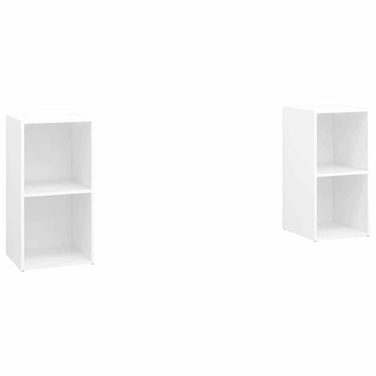 2 Piece TV Cabinet Set White 72x35x36,5 cm Engineered Wood 2 Piece TV Cabinet Set White 72x35x36,5 cm Engineered Wood