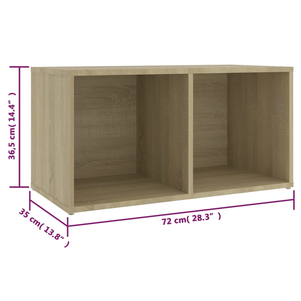 3079901 vidaXL 2 Piece TV Cabinet Set Sonoma Oak 72x35x36,5 cm Engineered Wood (2x805528)