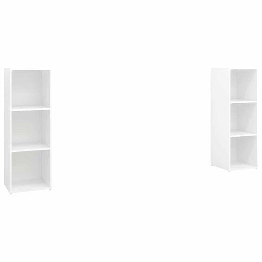 2 Piece TV Cabinet Set White 107x35x37 cm Engineered Wood 2 Piece TV Cabinet Set White 107x35x37 cm Engineered Wood