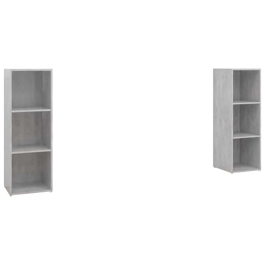 2 Piece TV Cabinet Set Concrete Grey 107x35x37 cm Engineered Wood 2 Piece TV Cabinet Set Concrete Grey 107x35x37 cm Engineered Wood