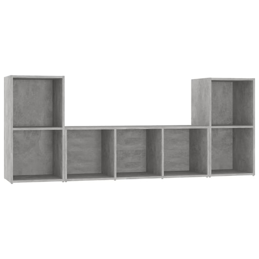 3 Piece TV Cabinet Set Concrete Grey Engineered Wood 3 Piece TV Cabinet Set Concrete Grey Engineered Wood
