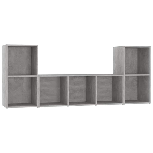 3 Piece TV Cabinet Set Concrete Grey Engineered Wood 3 Piece TV Cabinet Set Concrete Grey Engineered Wood
