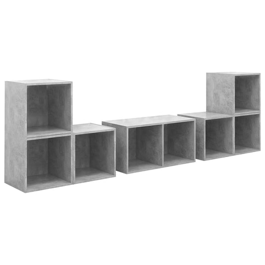 6 Piece TV Cabinet Set Concrete Grey Engineered Wood 6 Piece TV Cabinet Set Concrete Grey Engineered Wood