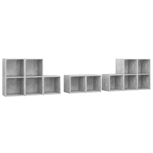 8 Piece TV Cabinet Set Concrete Grey Engineered Wood 8 Piece TV Cabinet Set Concrete Grey Engineered Wood