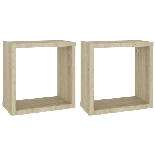 Wall Cube Shelves 2 pcs Sonoma Oak 30x15x30 cm Wall Cube Shelves 2 pcs Sonoma Oak 30x15x30 cm