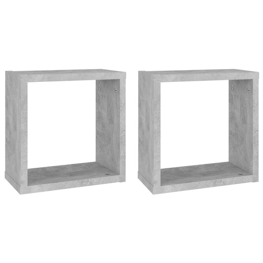 Wall Cube Shelves 2 pcs Concrete Grey 30x15x30 cm Wall Cube Shelves 2 pcs Concrete Grey 30x15x30 cm
