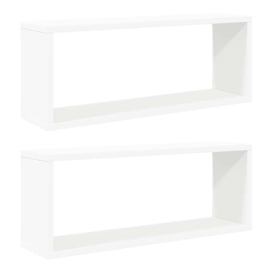 Wall Cube Shelf 2 pcs White 60x15x23 cm Engineered Wood Wall Cube Shelf 2 pcs White 60x15x23 cm Engineered Wood