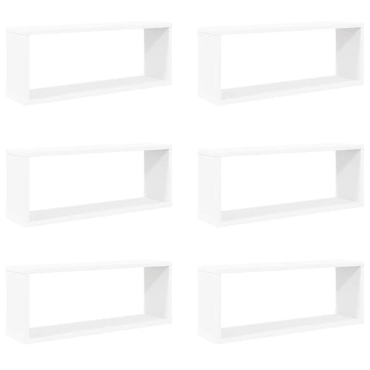 Wall Cube Shelf 6 pcs White 60x15x23 cm Engineered Wood Wall Cube Shelf 6 pcs White 60x15x23 cm Engineered Wood