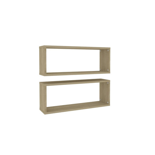 Wall Cube Shelf 2 pcs Sonoma Oak 60x15x23 cm Engineered Wood Wall Cube Shelf 2 pcs Sonoma Oak 60x15x23 cm Engineered Wood