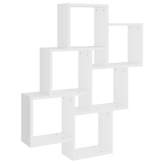 Wall Cube Shelf White 78x15x93 cm Engineered Wood Wall Cube Shelf White 78x15x93 cm Engineered Wood