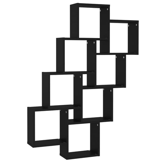 Wall Cube Shelf Black 90x15x119 cm Engineered Wood Wall Cube Shelf Black 90x15x119 cm Engineered Wood