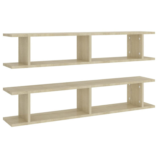 Wall Shelf 2 pcs Sonoma Oak 105x18x20 cm Engineered Wood Wall Shelf 2 pcs Sonoma Oak 105x18x20 cm Engineered Wood
