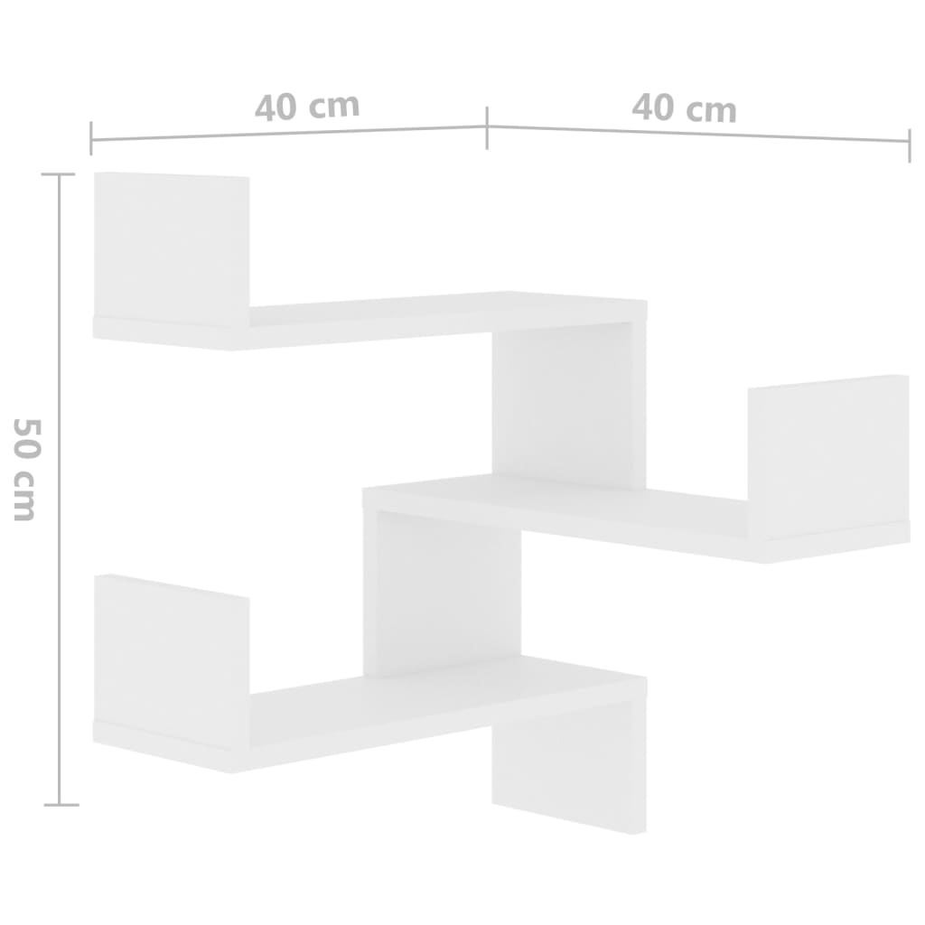 Wall shelves Wall-Mounted White 40 x 40 x 49.5 cm