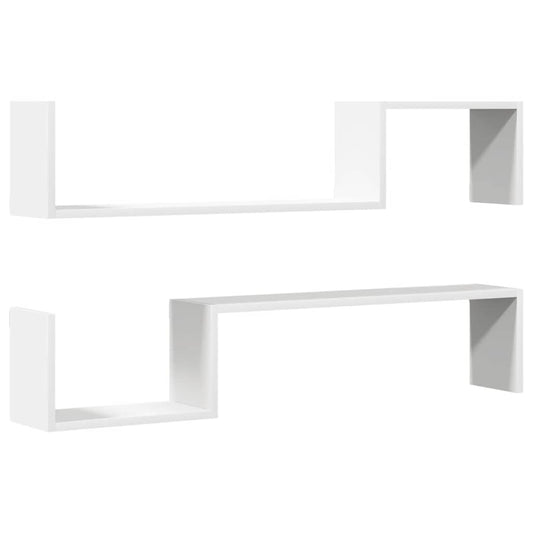 Wall Shelf 2 pcs White 100x15x20 cm Engineered Wood Wall Shelf 2 pcs White 100x15x20 cm Engineered Wood