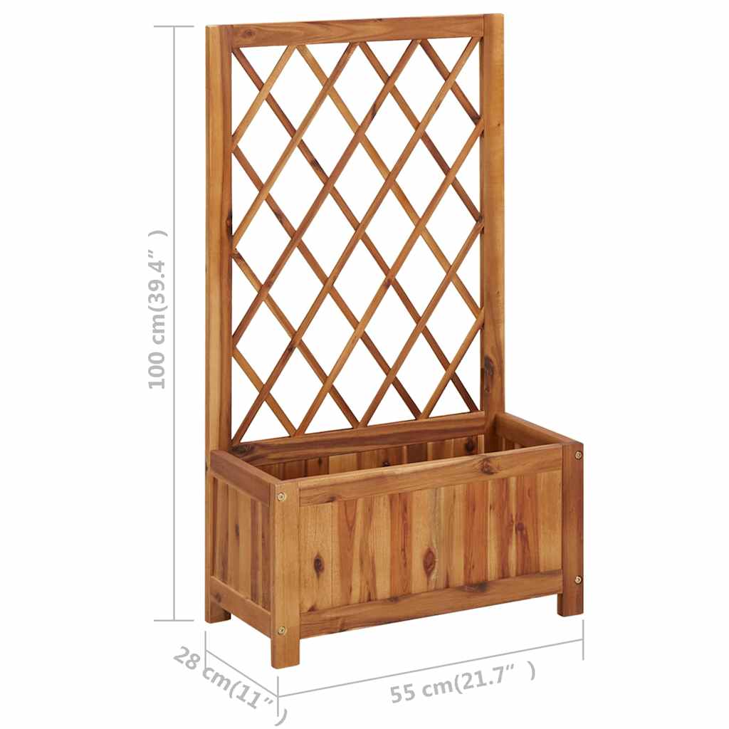 316541 vidaXL Garden Raised Bed with Trellis Solid Acacia Wood