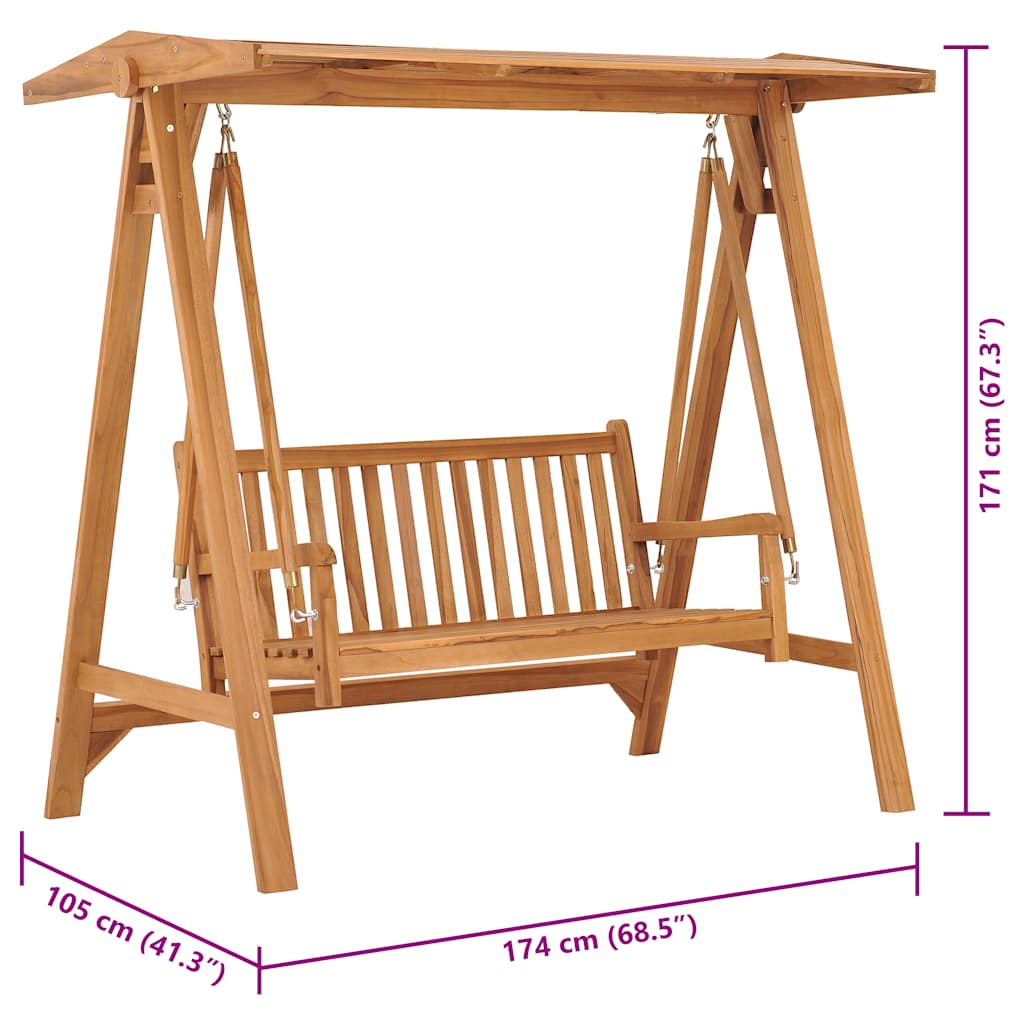 Swing Bench 174 cm Solid Teak Wood