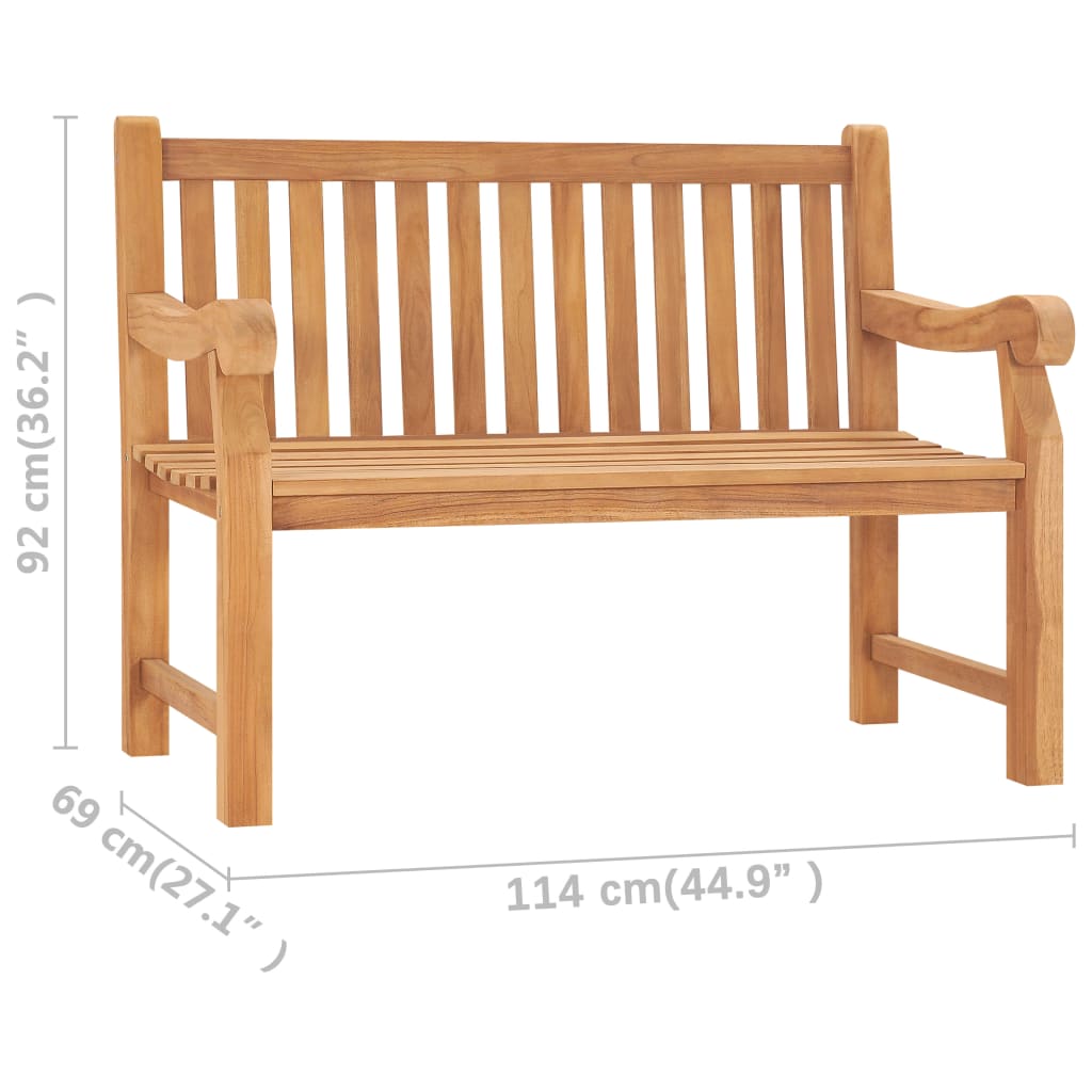 316638 vidaXL Garden Bench 114 cm Solid Teak Wood