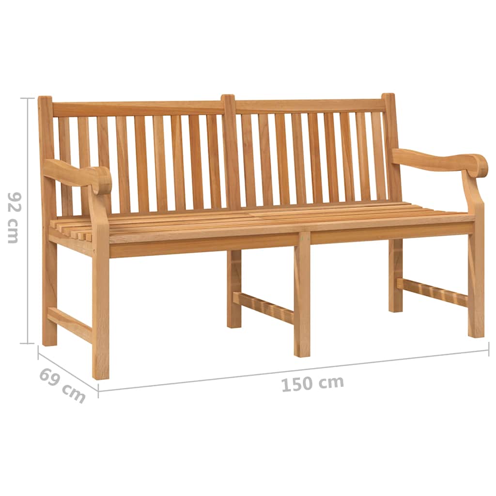 316639 vidaXL Garden Bench 150 cm Solid Teak Wood