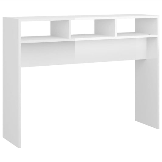 Console Table High Gloss White 105x30x80 cm Engineered Wood Console Table High Gloss White 105x30x80 cm Engineered Wood