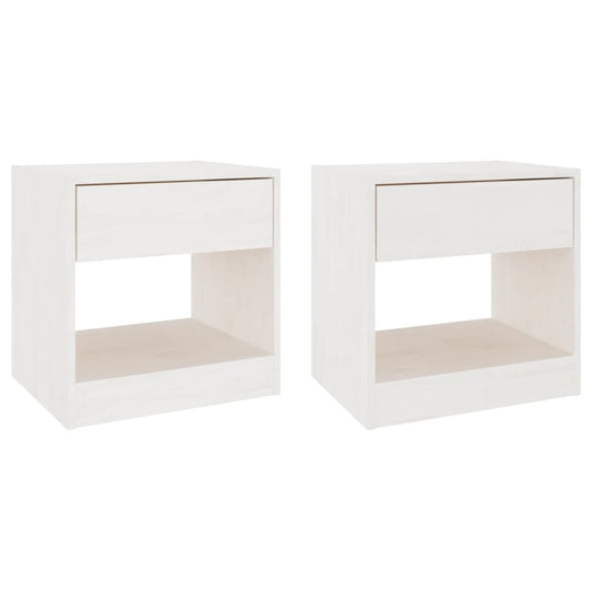 Bedside Cabinets 2 pcs White 40x31x40 cm Solid Wood Pine Bedside Cabinets 2 pcs White 40x31x40 cm Solid Wood Pine