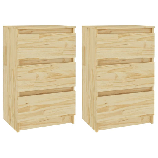 Bedside Cabinets 2 pcs 40x29.5x64 cm Solid Pine Wood Bedside Cabinets 2 pcs 40x29.5x64 cm Solid Pine Wood