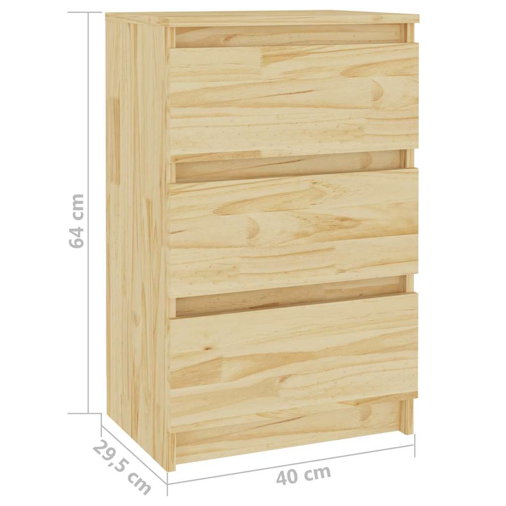 808084 vidaXL Bedside Cabinets 2 pcs 40x29,5x64 cm Solid Wood Pine